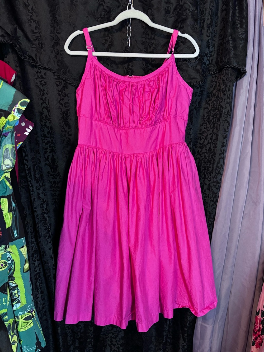 Hearts And Found Pink Pinup Fit & Flare Ruched Bust Beautiful Dress